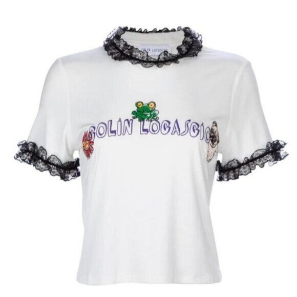 Colin Locascio Tannie Novelty T-Shirt Feminine Size L $110 - Picture 2 of 13